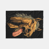 馬クール馬に乗る舌の馬を示す馬 フリースブランケット (正面(横))