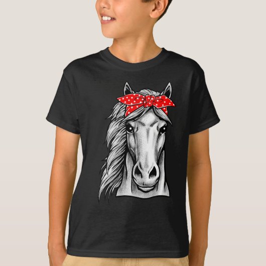 馬グラフィックティー – 女の子のための馬1 Tシャツ (正面)