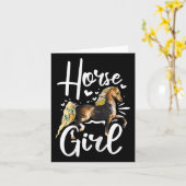 馬グラフィック女性の女の子乗馬L カード (黄色い花)