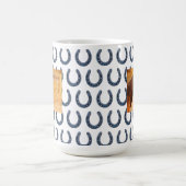 馬コラージュ写真カスタム所有者Horse Shoe コーヒーマグカップ (中央)