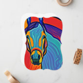 馬サイケデリック頭ポートレート ノートカード (正面/裏面インサイチュ)