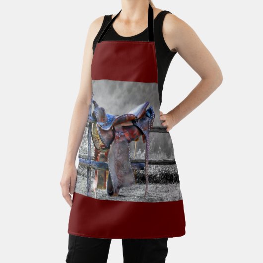 馬サドルの上にコーラルフェンスウェスタン エプロン (インサイチュ)