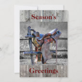 馬サドルの上にコーラルフェンスウェスタン シーズンカード (正面)