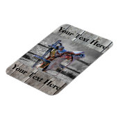 馬サドルの上にコーラルフェンスウェスタン マグネット (左側)