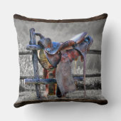 馬サドルオンコラルフェンスウェスタン装飾用クッション クッション (裏面)