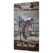 馬サドルコーラルフェンス西ワゴンホイール クリップボード (左)