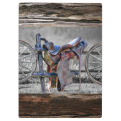 馬サドルコーラルフェンス西ワゴンホイール クリップボード (裏面)