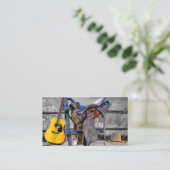 馬サドル上コーラルフェンスウェスタンビジネスカード 名刺 (スタンド正面)