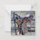 馬サドル上コーラルフェンス西ノートカード ノートカード (正面)