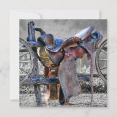 馬サドル上コーラルフェンス西ノートカード ノートカード (正面)