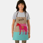 馬サドル女の子料理工芸パーソナライズされた エプロン (インサイチュ)