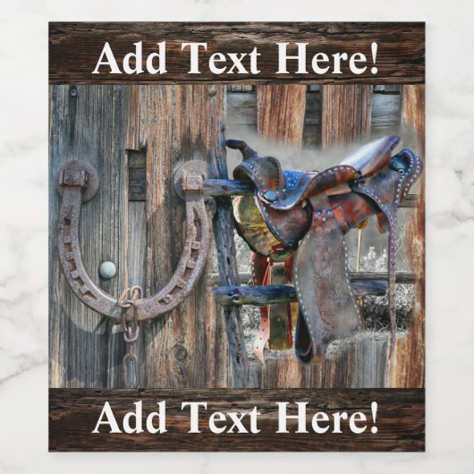 馬サドル馬蹄西素朴ワインラベル ワインラベル (シングルラベル)