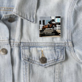 馬ショーのジャンパーの正方形Pin 缶バッジ (インサイチュ)