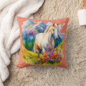 馬シリーズ装飾用クッション16"x16" クッション (ブランケット)