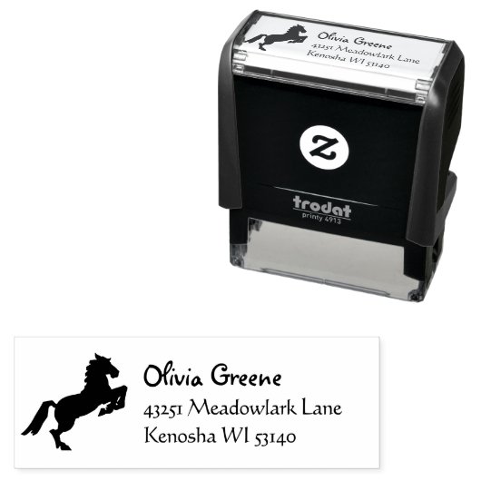 馬シルエットアイコン差出人住所 セルフインキングスタンプ (インサイチュ)