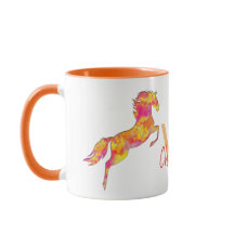 馬シルエットファイアフレイムモノグラム名エレガント