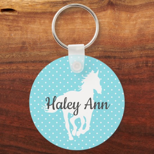 馬シルエット水玉模様名 キーホルダー (正面)