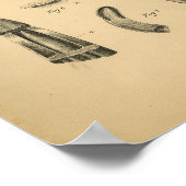 馬スカル解剖学1908ヴィンテージプリント ポスター (角)