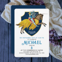 馬スタイリッシュに乗った中世の青い騎士