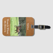 馬スタイリッシュの写真パーソナライズされた ラゲッジタグ (正面横)