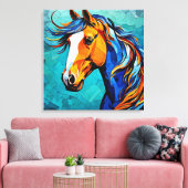 馬ステンドグラス キャンバスプリント (インサイチュ (リビング))