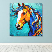 馬ステンドグラス キャンバスプリント (インサイチュ (ウッドフロア))