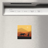 馬スペインのと男の日没マグネット マグネット (インサイチュ (食洗機))