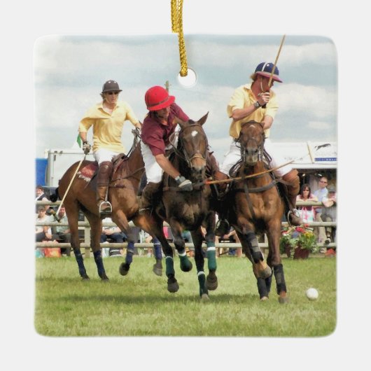 馬スポーツの セラミックオーナメント (正面)