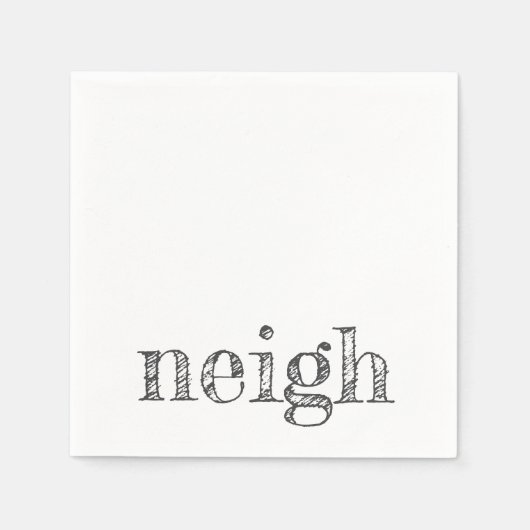 馬タイポグラフィニージペットラバーポニーおもしろい スタンダードカクテルナプキン (正面)