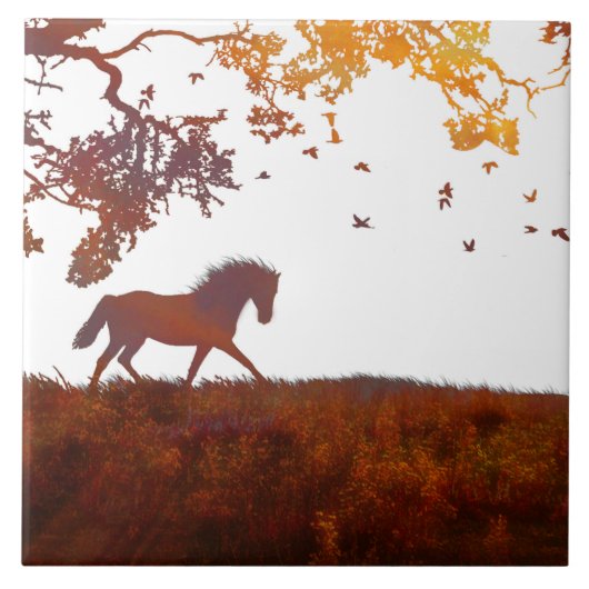 馬タイル、ミニマルモダンリスト抽象芸術アーストーン タイル (正面)