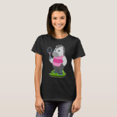 馬テニス テニスラケット Tシャツ (正面フル)