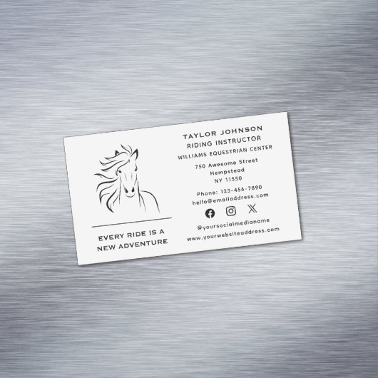 馬トレーナウマ科のー・ベットソーシャルメディア マグネット名刺 (インサイチュ)