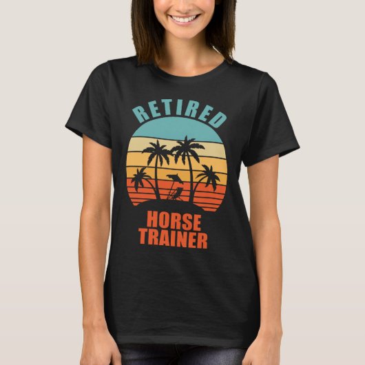 馬トレーナー退職した馬ハッピーリタイア Tシャツ (正面)