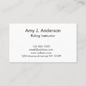 馬トレーナー/インストラクター名刺 名刺 (裏面)