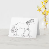 馬トロッティング用インクスケッチ 空白の カード (黄色い花)