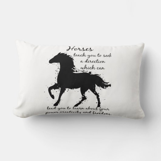 馬トーテム動物の霊ガイド知恵またはアドバイス ランバークッション (正面)