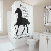 馬トーテム動物霊ガイドTシャツ水色 シャワーカーテン (インサイチュ)