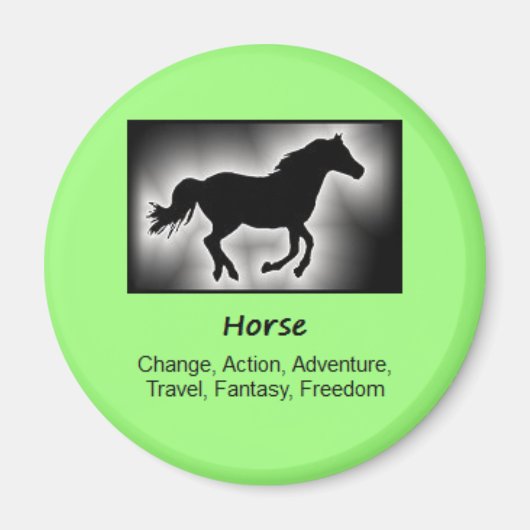 馬トーテム動物霊的意味 マグネット (正面)