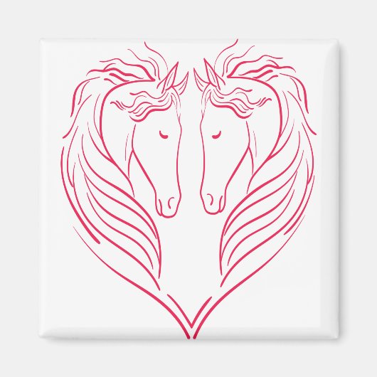 馬ハート マグネット (正面)