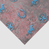 馬パターン(赤、白く及び青) 薄葉紙 (詳細)