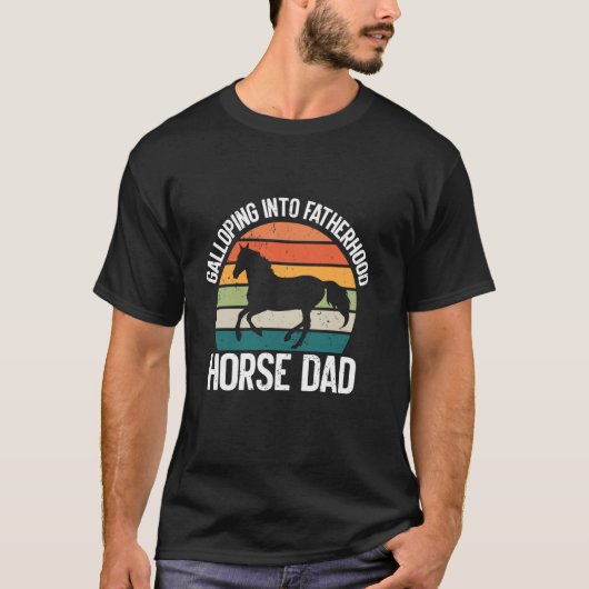馬パパになるぞ!父になる喜びを駆け巡る Tシャツ (正面)