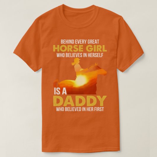 馬パパのシャツで女の子信じの後ろに Tシャツ (デザイン正面)