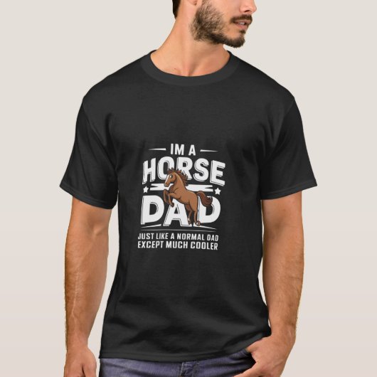 馬パパ 普通のパパだけどちょっとクール 馬の服 Tシャツ (正面)