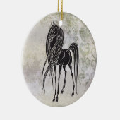 馬パーソナライズされたとグランジハートオーナメント セラミックオーナメント (右)