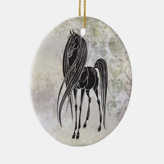馬パーソナライズされたとグランジハートオーナメント セラミックオーナメント (右)