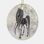 馬パーソナライズされたとグランジハートオーナメント セラミックオーナメント (左)