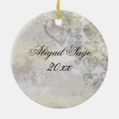 馬パーソナライズされたとグランジハートオーナメント セラミックオーナメント (裏面)