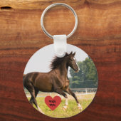 馬パーソナライズされたとポニーの所有者の写真 キーホルダー (正面)