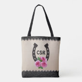 馬パーソナライズされたと馬蹄両面 トートバッグ (裏面)