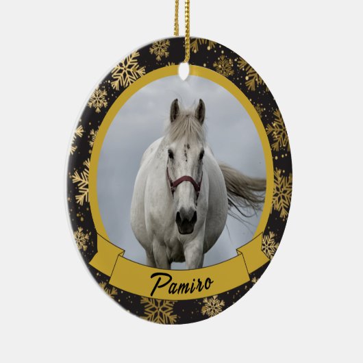 馬パーソナライズされたペットオーナメント写真年 セラミックオーナメント (右)